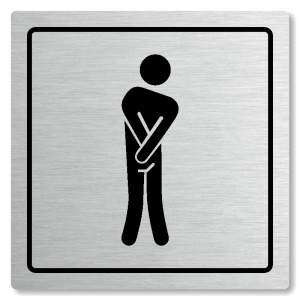 WC muži, 80x80mm, stříbrná, Arizona